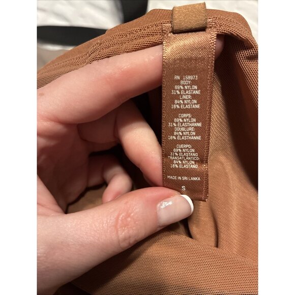 skims New one strap all in one Solid Caramel Copper Brown Jumpsuit Small - Picture 4 of 5